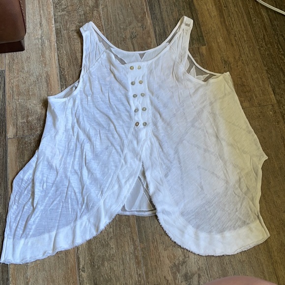 Free People Flowy White Tank Top Size M - Picture 2 of 2